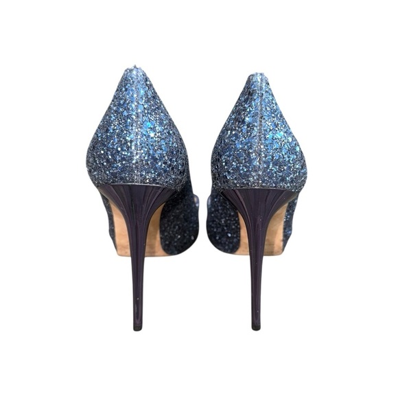 JIMMY CHOO Luna Multi Glitter Petrol Heels Pumps 100 EU Size 39.5 - Picture 6 of 14